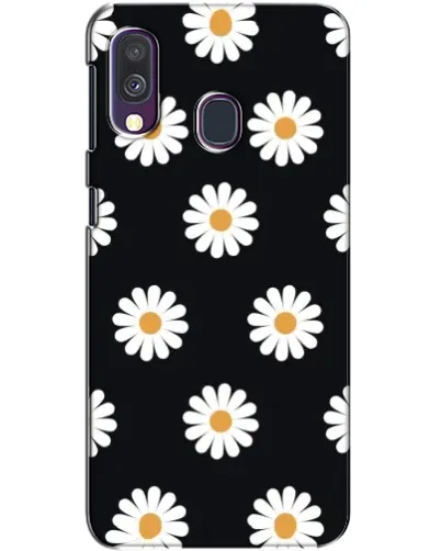 Чохол для Samsung Galaxy A40 2019 (A405F) з картинкою «Ромашки на чорному»