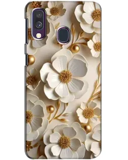 Чохол для Samsung Galaxy A40 2019 (A405F) з картинкою «Білі паперові квіти»