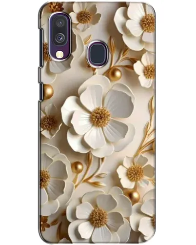 Чохол для Samsung Galaxy A40 2019 (A405F) з картинкою «Білі паперові квіти»