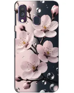 Чохол для Samsung Galaxy A40 2019 (A405F) з картинкою «Ніжня сакура та краплі»