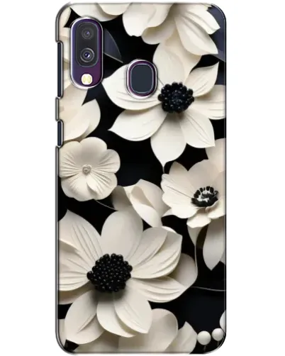 Чохол для Samsung Galaxy A40 2019 (A405F) з картинкою «Об'ємні білі квіти»