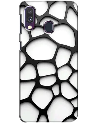Чехол для Samsung Galaxy A40 2019 (A405F) с картинкой «Белая объемная сетка»