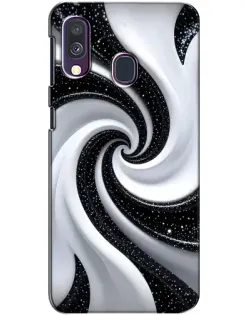 Чехол для Samsung Galaxy A40 2019 (A405F) с картинкой «Черно-белая спираль»