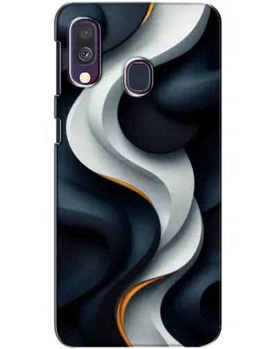 Чехол для Samsung Galaxy A40 2019 (A405F) с картинкой «Объемные черно-белые ленты»