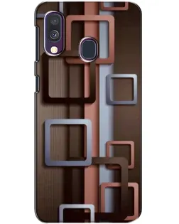 Чехол для Samsung Galaxy A40 2019 (A405F) с картинкой «Коричневые объемные квадраты»