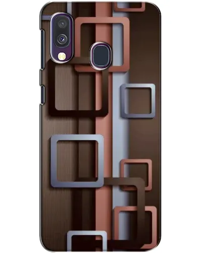 Чехол для Samsung Galaxy A40 2019 (A405F) с картинкой «Коричневые объемные квадраты»