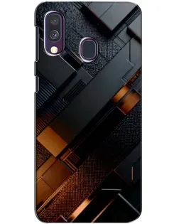 Чехол для Samsung Galaxy A40 2019 (A405F) с картинкой «Черные геометрические блоки»