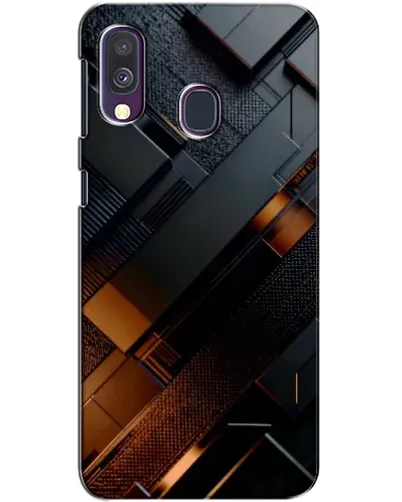 Чехол для Samsung Galaxy A40 2019 (A405F) с картинкой «Черные геометрические блоки»