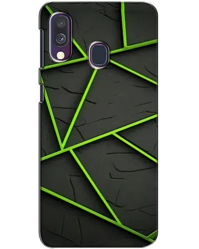 Чехол для Samsung Galaxy A40 2019 (A405F) с картинкой «Зеленые геометрические линии»