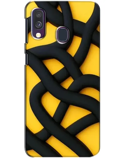 Чехол для Samsung Galaxy A40 2019 (A405F) с картинкой «Черное желтое переплетение»