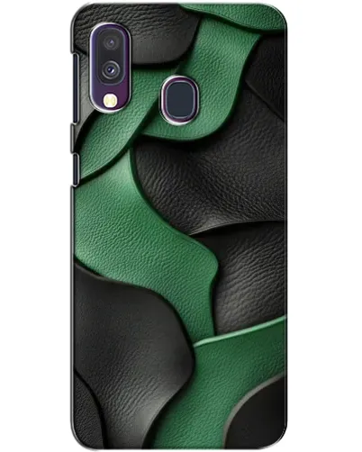 Чехол для Samsung Galaxy A40 2019 (A405F) с картинкой «Зеленые кожаные волны»