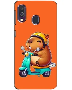 Чехол для Samsung Galaxy A40 2019 (A405F) с картинкой «Капибара на скутере»