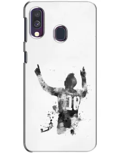 Чехол для Samsung Galaxy A40 2019 (A405F) с картинкой «Черно-белый силуэт Месси» Чехол для Samsung Galaxy A40 2019 (A405F) с картинкой «Черно-белый силуэт Месси»