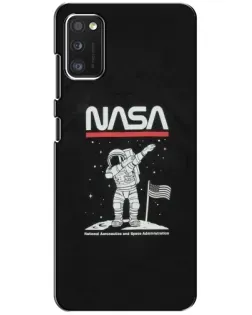 Чехол для Samsung Galaxy A41 (A415) с картинкой «NASA — шагаем по Луне»