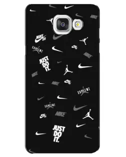 Чехол для Samsung Galaxy A5 2016 (A5100, A510F) с картинкой «Nike Black Pattern»