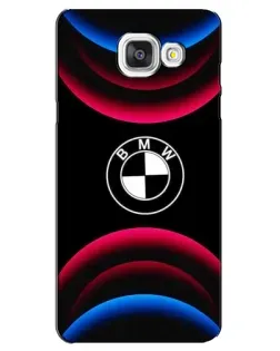 Чехол для Samsung Galaxy A5 2016 (A5100, A510F) с картинкой «Логотип BMW и неоновые дуги»