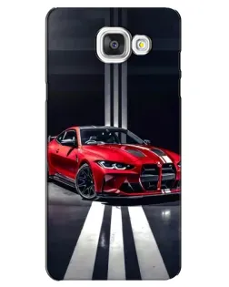 Чехол для Samsung Galaxy A5 2016 (A5100, A510F) с картинкой «Красная BMW на дороге»
