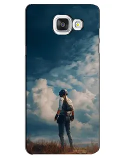 Чехол для Samsung Galaxy A5 2016 (A5100, A510F) с картинкой «Герой PUBG на скале»