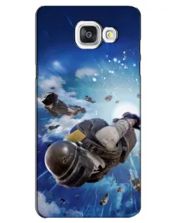 Чехол для Samsung Galaxy A5 2016 (A5100, A510F) с картинкой «Десант PUBG — прыжок»