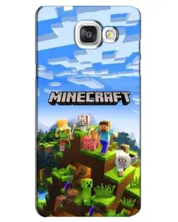 Чехол для Samsung Galaxy A5 2016 (A5100, A510F) с картинкой «Minecraft классический мир»