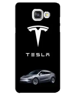 Чехол для Samsung Galaxy A5 2016 (A5100, A510F) с картинкой «Tesla Model Y»