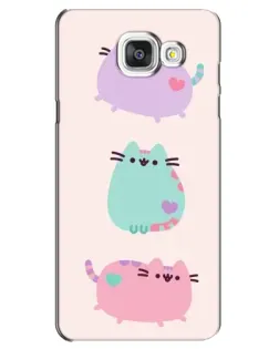 Чехол для Samsung Galaxy A5 2016 (A5100, A510F) с картинкой «Pusheen трио»