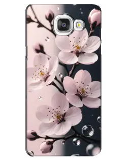 Чехол для Samsung Galaxy A5 2016 (A5100, A510F) с картинкой «Нежная сакура и капли» Чехол для Samsung Galaxy A5 2016 (A5100, A510F) с картинкой «Нежная сакура и капли»