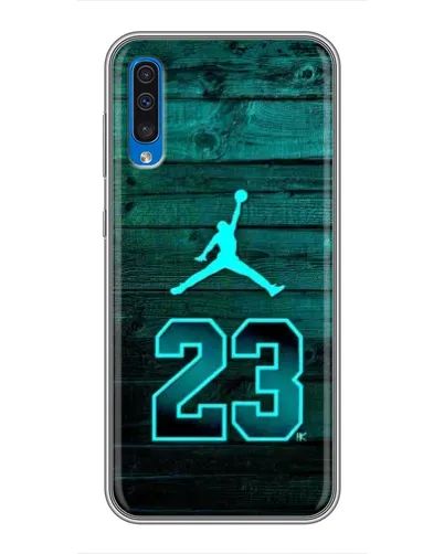 Чехол для Samsung Galaxy A50 2019 (A505F) с картинкой «Jordan Cyan 23» Чехол для Samsung Galaxy A50 2019 (A505F) с картинкой «Jordan Cyan 23»