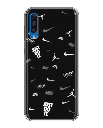 Чехол для Samsung Galaxy A50 2019 (A505F) с картинкой «Nike Black Pattern» Чехол для Samsung Galaxy A50 2019 (A505F) с картинкой «Nike Black Pattern»
