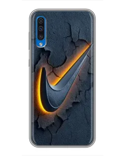 Чехол для Samsung Galaxy A50 2019 (A505F) с картинкой «Объемный логотип Найк»