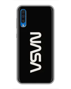Чехол для Samsung Galaxy A50 2019 (A505F) с картинкой «NASA — вертикальный логотип»