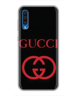 Чехол для Samsung Galaxy A50 2019 (A505F) с картинкой «Gucci — красный логотип»