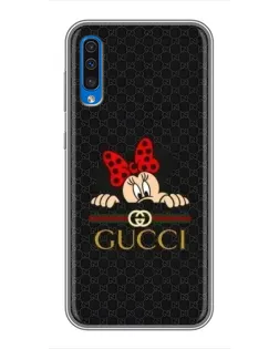 Чехол для Samsung Galaxy A50 2019 (A505F) с картинкой «Минни Маус Gucci — черный»
