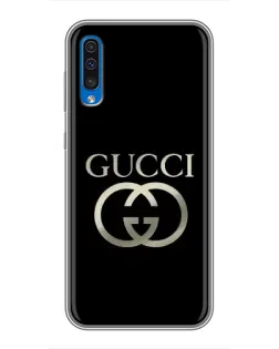 Чохол для Samsung Galaxy A50 2019 (A505F) з картинкою «Gucci — золото на чорному» Чохол для Samsung Galaxy A50 2019 (A505F) з картинкою «Gucci — золото на чорному»