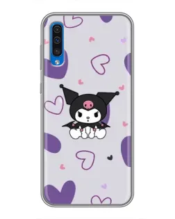 Чехол для Samsung Galaxy A50 2019 (A505F) с картинкой «Kuromi и лавандовые сердца»