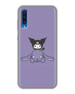 Чехол для Samsung Galaxy A50 2019 (A505F) с картинкой «Kuromi на лиловом фоне»