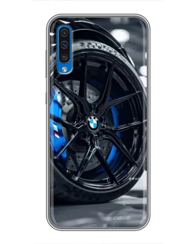 Чехол для Samsung Galaxy A50 2019 (A505F) с картинкой «Колесо BMW вблизи»