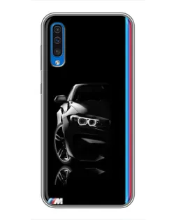 Чехол для Samsung Galaxy A50 2019 (A505F) с картинкой «Силуэт BMW в темноте»