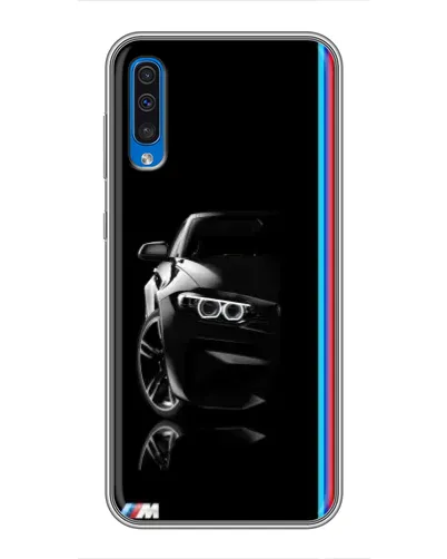 Чехол для Samsung Galaxy A50 2019 (A505F) с картинкой «Силуэт BMW в темноте»