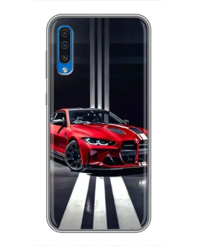 Чехол для Samsung Galaxy A50 2019 (A505F) с картинкой «Красная BMW на дороге»