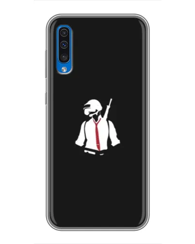 Чехол для Samsung Galaxy A50 2019 (A505F) с картинкой «PUBG — силуэт воина»
