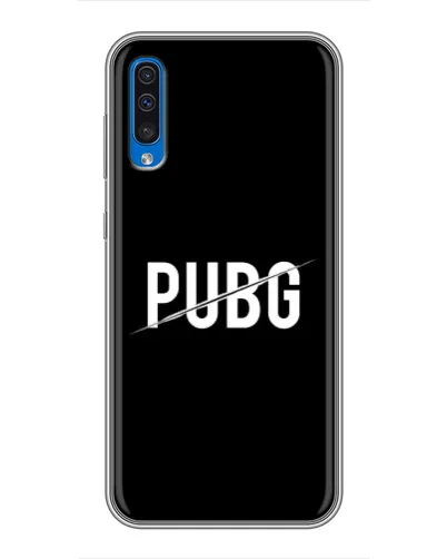 Чехол для Samsung Galaxy A50 2019 (A505F) с картинкой «PUBG — белый логотип»