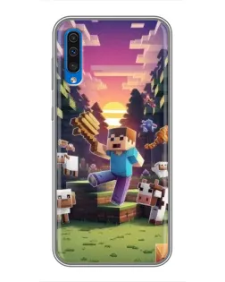 Чехол для Samsung Galaxy A50 2019 (A505F) с картинкой «Стив на ферме» Чехол для Samsung Galaxy A50 2019 (A505F) с картинкой «Стив на ферме»
