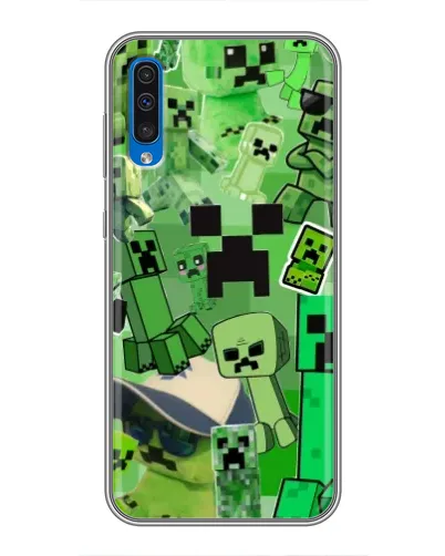 Чехол для Samsung Galaxy A50 2019 (A505F) с картинкой «Криперы Minecraft»