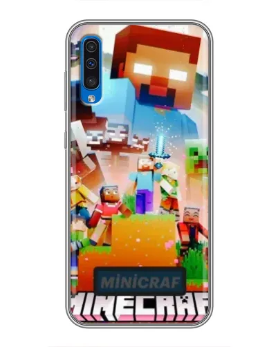Чехол для Samsung Galaxy A50 2019 (A505F) с картинкой «Minecraft герои игры»