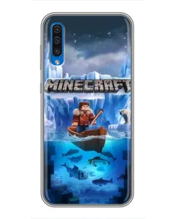 Чехол для Samsung Galaxy A50 2019 (A505F) с картинкой «Minecraft ледяной мир»