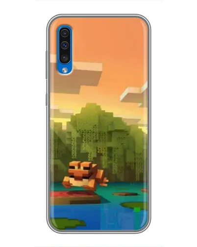 Чехол для Samsung Galaxy A50 2019 (A505F) с картинкой «Майнкрафт закат солнца»