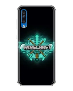 Чехол для Samsung Galaxy A50 2019 (A505F) с картинкой «Minecraft Diamond лого»
