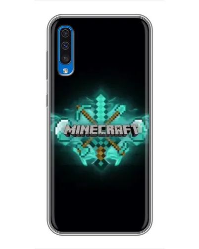 Чехол для Samsung Galaxy A50 2019 (A505F) с картинкой «Minecraft Diamond лого»