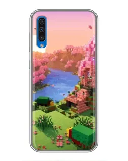 Чехол для Samsung Galaxy A50 2019 (A505F) с картинкой «Розовое дерево Minecraft»